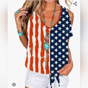 Ladmous Cold Shoulder Women's T-Shirt Size Small.